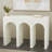 White Wooden Art Deco Arched Cutout Living Room Console Table, 47" x 16" x 32"