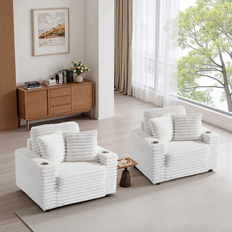 Upholstered Armchair, Beige