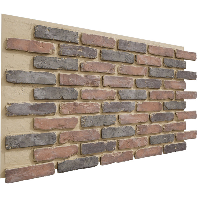 Panneau de fausses briques vieillies EverStone, l 46 7/8 po x H 27 po x P 1 1/4 po, couleur Horizon, Panel, Horizon
