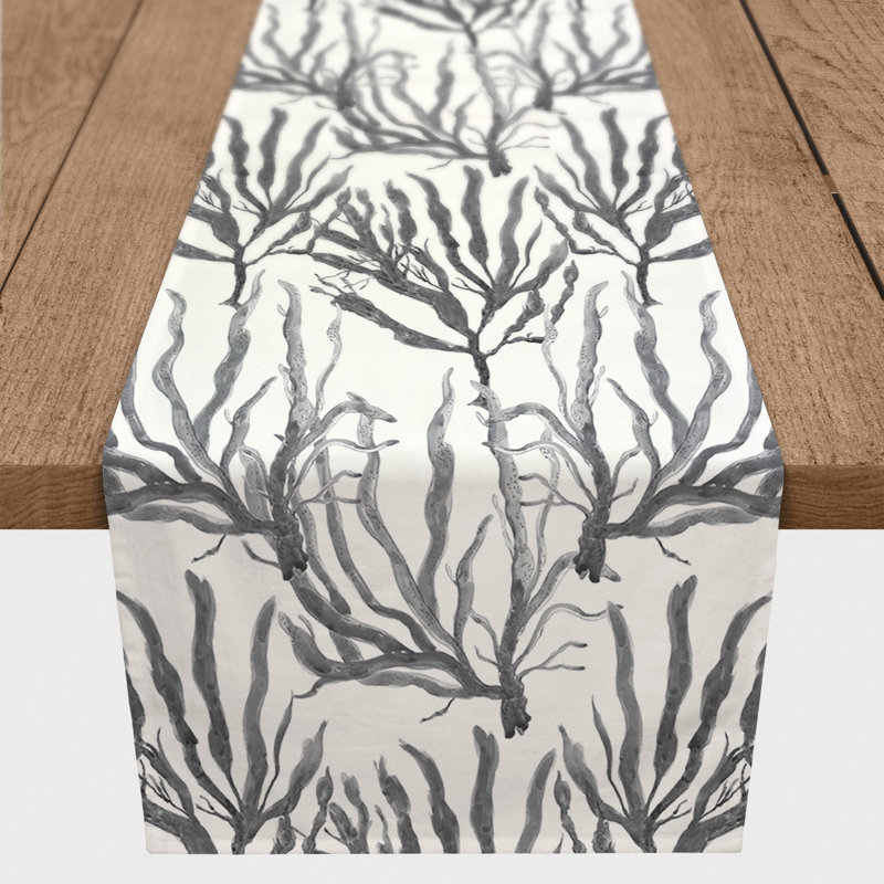 Aldarcie Rectangle Polyester Table Runner, 72" x 16", Gray