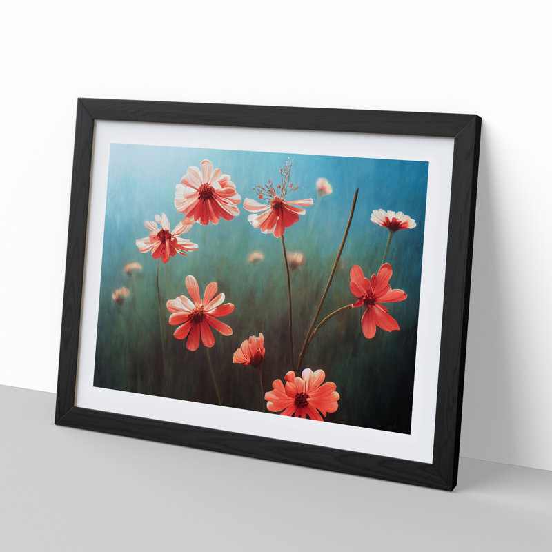 Traditional Wildflowers Floral - Single Picture Frame Print, 46cm H x 64cm W x 2cm D, Black Framed