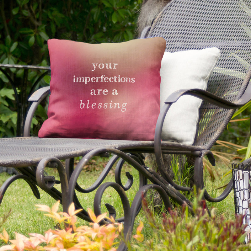 Coussin intérieur/extérieur inspirational imperfections, 16 po x 1 po, Lueur rose