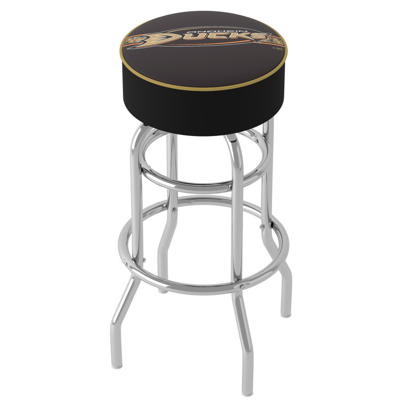 Swivel Upholstered Counter Stool with Metal Frame