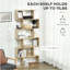 Bibliothèque 75 po H bibliothèque à 6 tablettes en forme de S