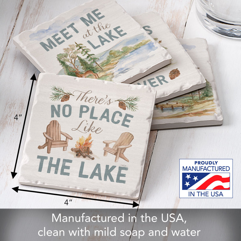 Ensemble de 4 sous-verres Rustic Lake