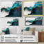 Toile émeraude, équilibre de l'encre liquide I - Art abstrait moderne sur toile transitionnelle-806270283-806270272-806270286