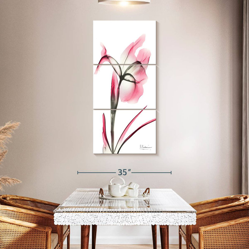Iris rose infusé II, H 27 po x l 12 po