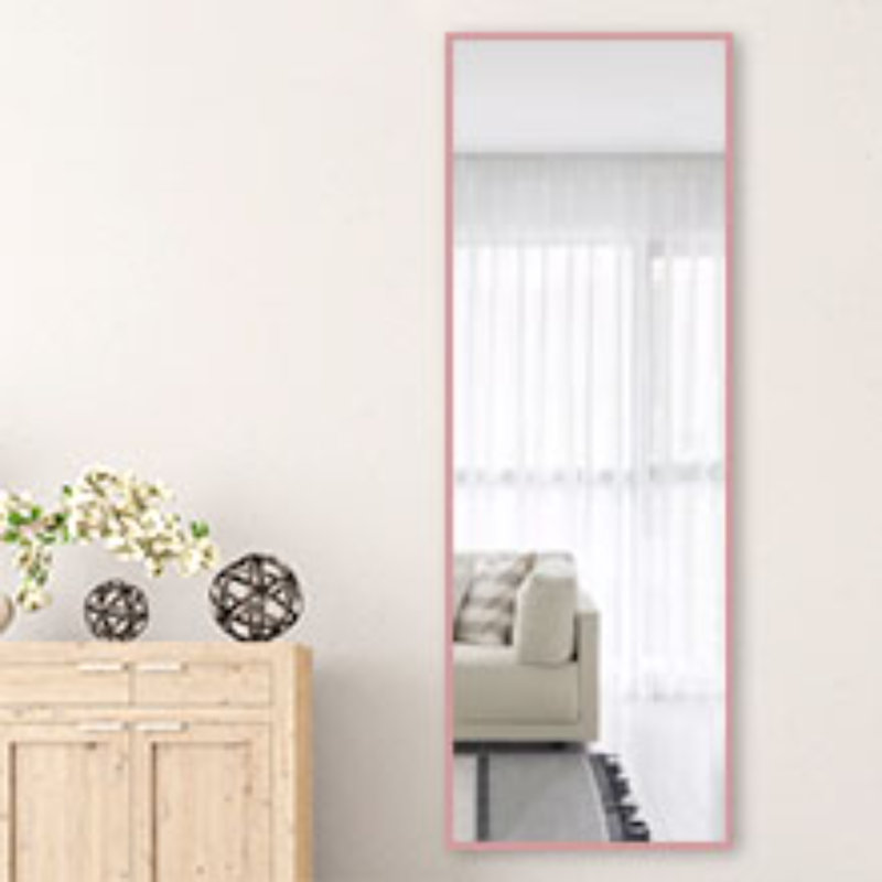 Koudia Metal Framed Standing Mirror, Rose Gold, 64" x 21"