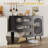 Black Buffet Cabinet with Fluted Glass Door & Drawers, Sideboard Storage for Kitchen, Dining Room, Living Room