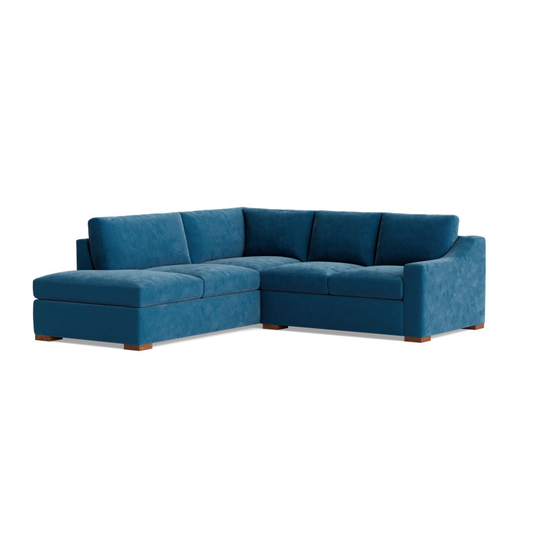 Lucca Sectional, Left Hand Facing, Performance Velvet - Denim