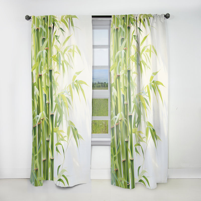 Veerander - Rideau en bambou - Rideau floral obscurcissant - 1 panneau, L 52 po x L 120 po