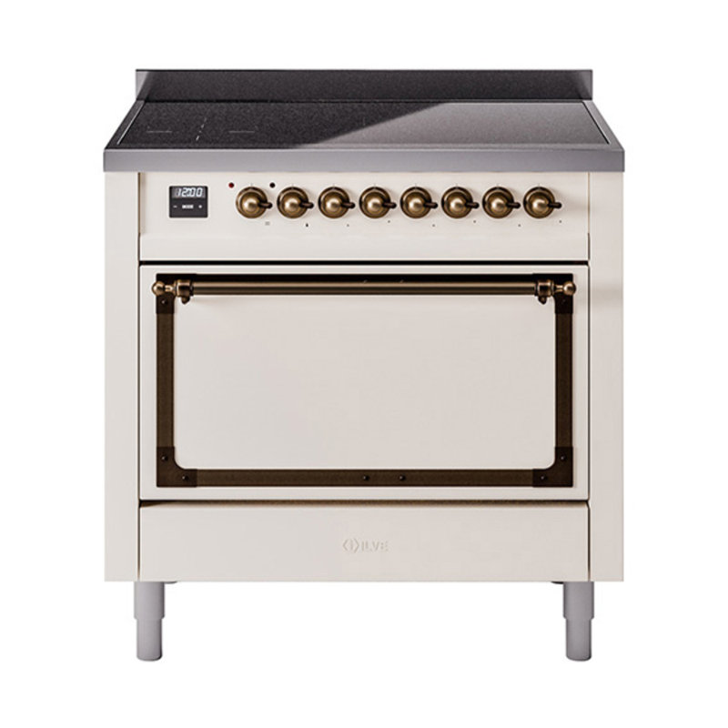 ILVE Nostalgie II Noblesse 36 in Induction Range, Antique White/Bronze