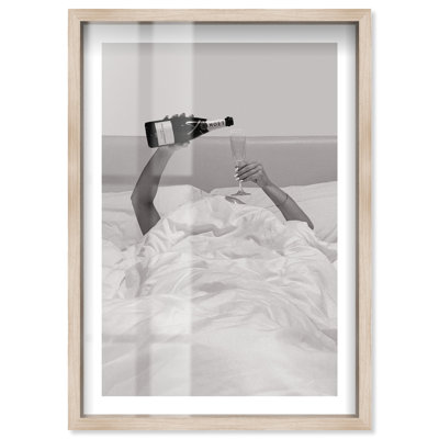 Morning Mimosa Shadowbox Print Miami Art Prints by Notoriart, Blonde Frame, 25 x 37