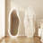 Wavy LED Full-Length Mirror, Solid Wood Frame, Shatterproof, Floor & Wall Mount-1926038088