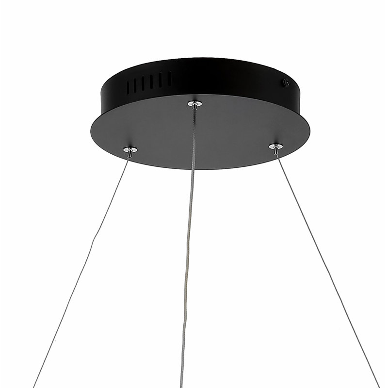Lustre spectaculaire et unique à 1 lumière DEL Odin, Noir mat, H 0,75 po x l 34,88 po x P 34,88 po