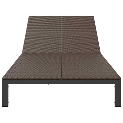 Sunbed Poly Rattan Brown