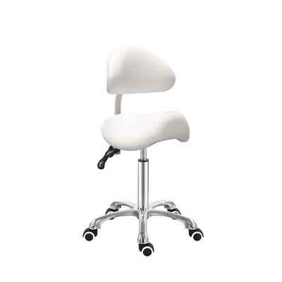 Saddle Stool Rolling Chair with Back Support