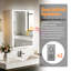 Surface Frameless LED Davaughn Mirror With 2 Adjustable Shelf & Bluetooth Speaker-926174369