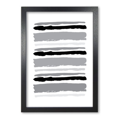 Black Contrast Abstract Stripes - Print
