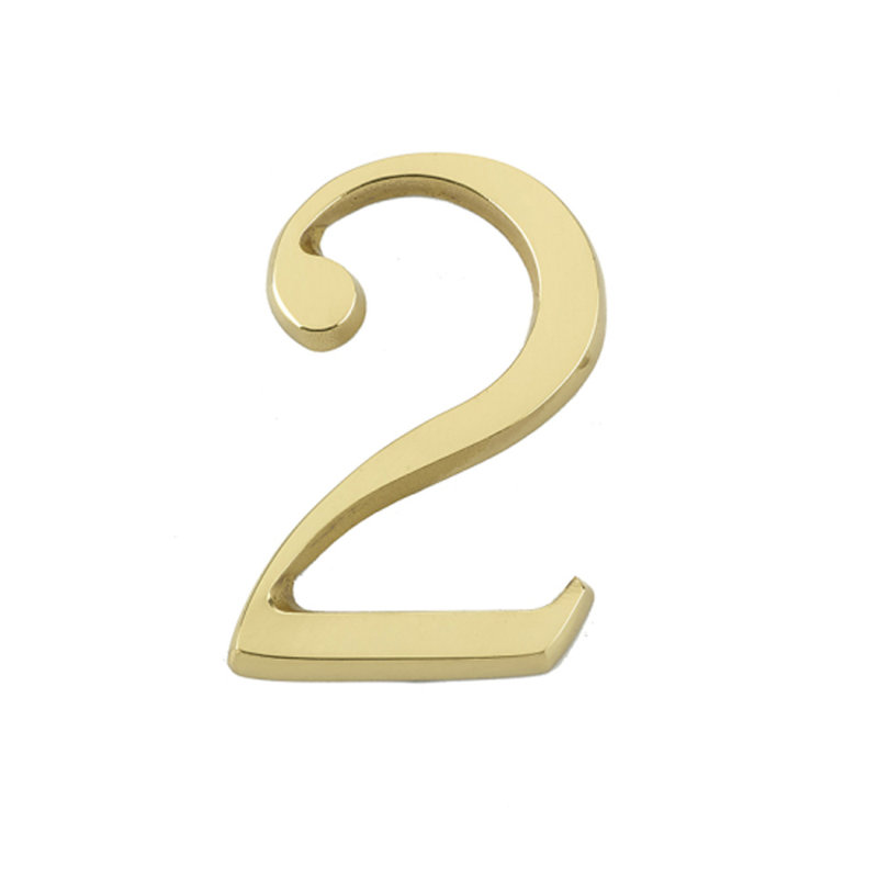 6cm H Brass House Number, 2