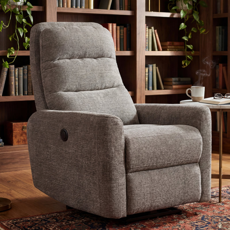 32" Modern Upholstered Power Recliner Chair with Adjustable Headrest and Breathable Fabric 