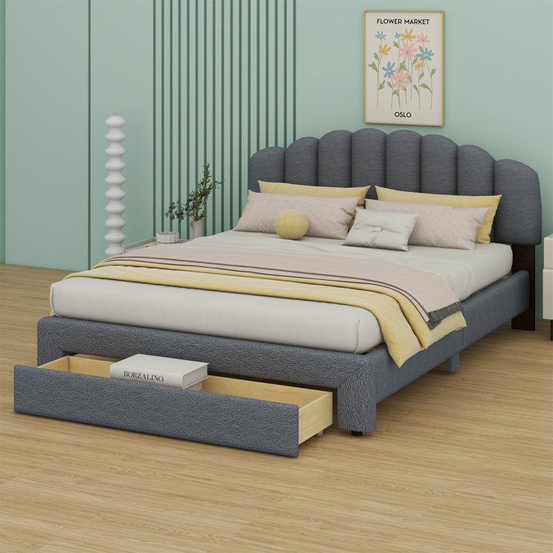Kaura Upholstered Platform Storage Bed, Gray