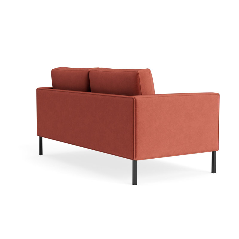 MTO - Paramount Sofa Metal Legs, 32" H x 66" W x 34" D, Tomato Velvet