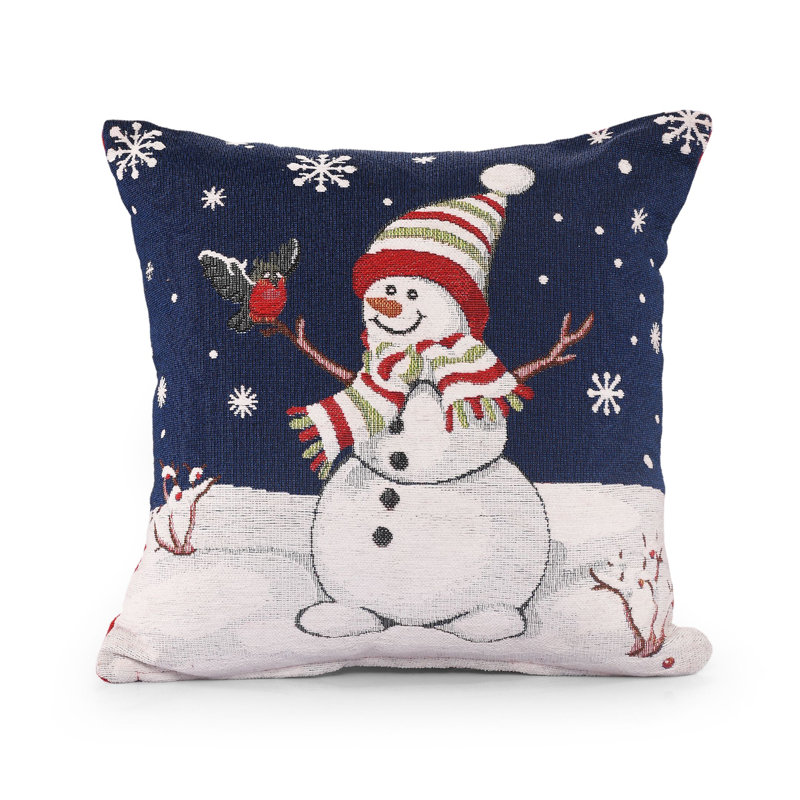 Sauget Cotton Blue Square Euro Cushion