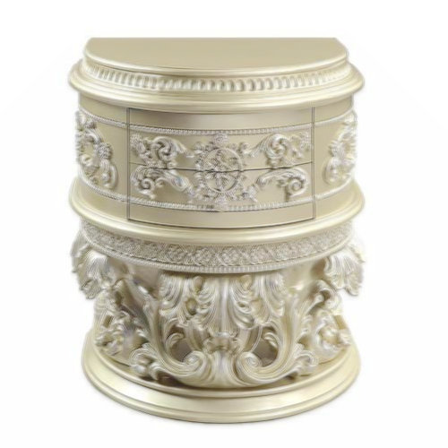 Table de chevet vatican, finition argent champagne
