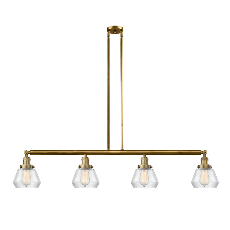 Luminaire suspendu linéaire à 4 lumières pour îlot de cuisine Chill, Transparent, Ampoule non incluse, Nickel poli