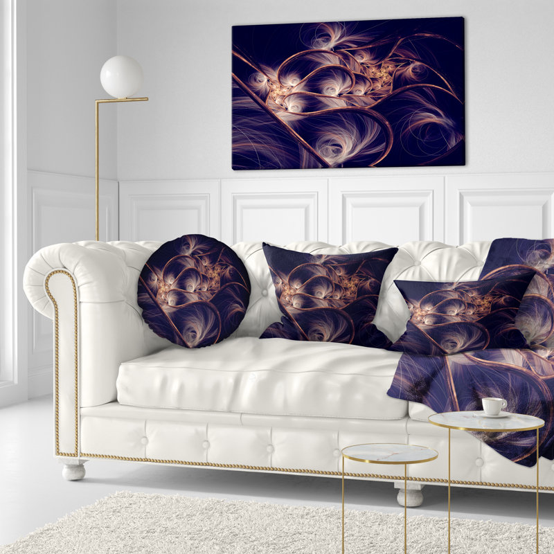  Coussin lombaire abstrait à motif floral fractal
