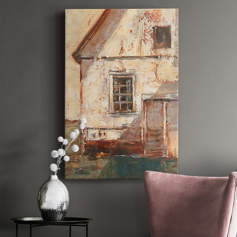 Toile tendue avec châssis Sunlit Barn II - prêt à accrocher, H 60 po x l 40 po x P 1 po