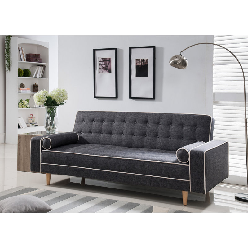 Farias King 88'' Upholstered Convertible Sofa, Gray