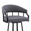 Tabouret de bar pivotant 26 po gris ardoise et métal noir-2015117705-2015117707