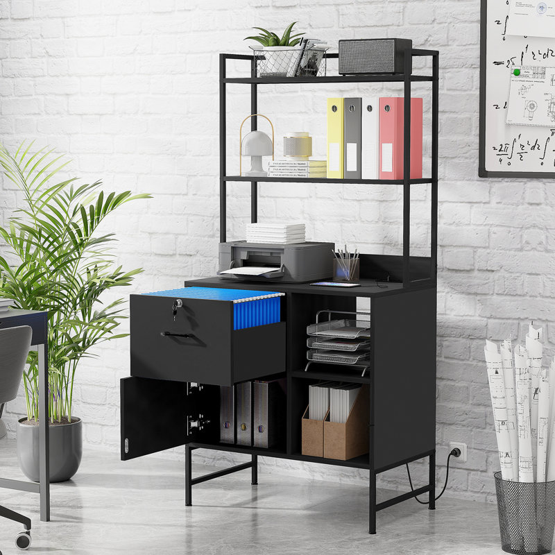 Classeur vertical l 27,6 po x P 15,7 po x H 57,9 po avec serrure et tablettes pour la maison et le bureau