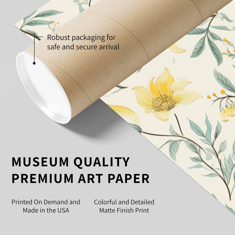 Motif floral de fleurs II, H 28 po x l 28 po
