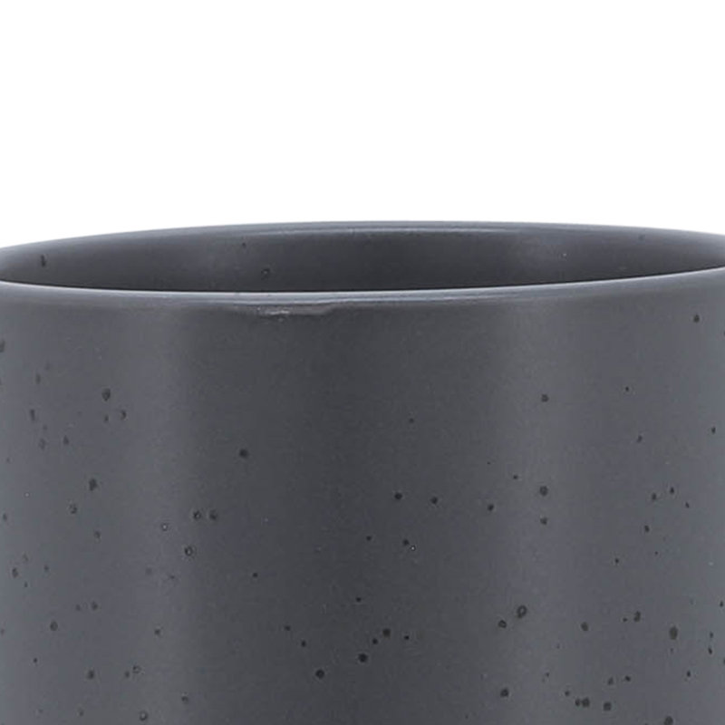 5" Planter W/ Wood Stand, Matte Gray, 7.04" H x 5.04" W x 5.04" D
