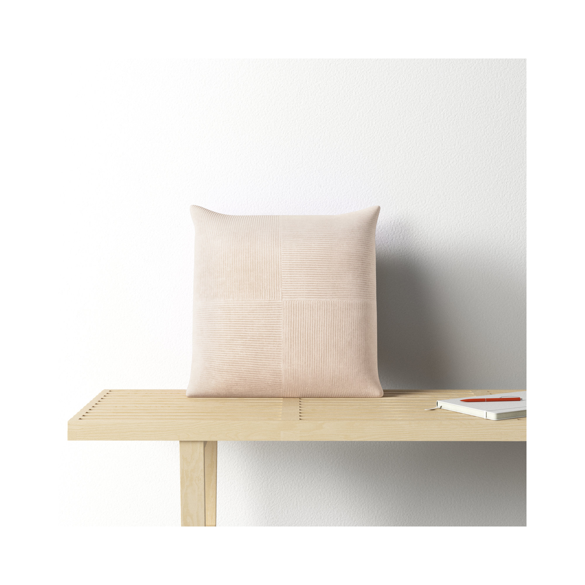 Selma Cotton Throw Pillow, Beige, 20" x 20"