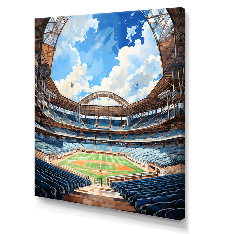 «Abstract Baseball Stadium I - Cityscapes», art mural sur toile, H 44 po x l 34 po x P 1,5 po, Toile tendue