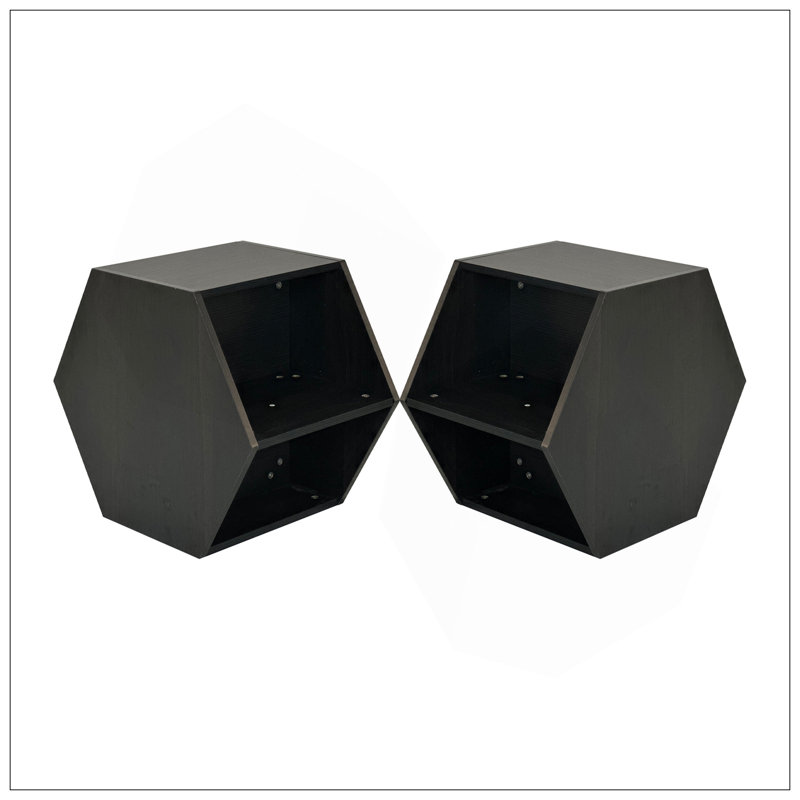 Table d'appoint 47,24 po Hexagonal, Brun-noir