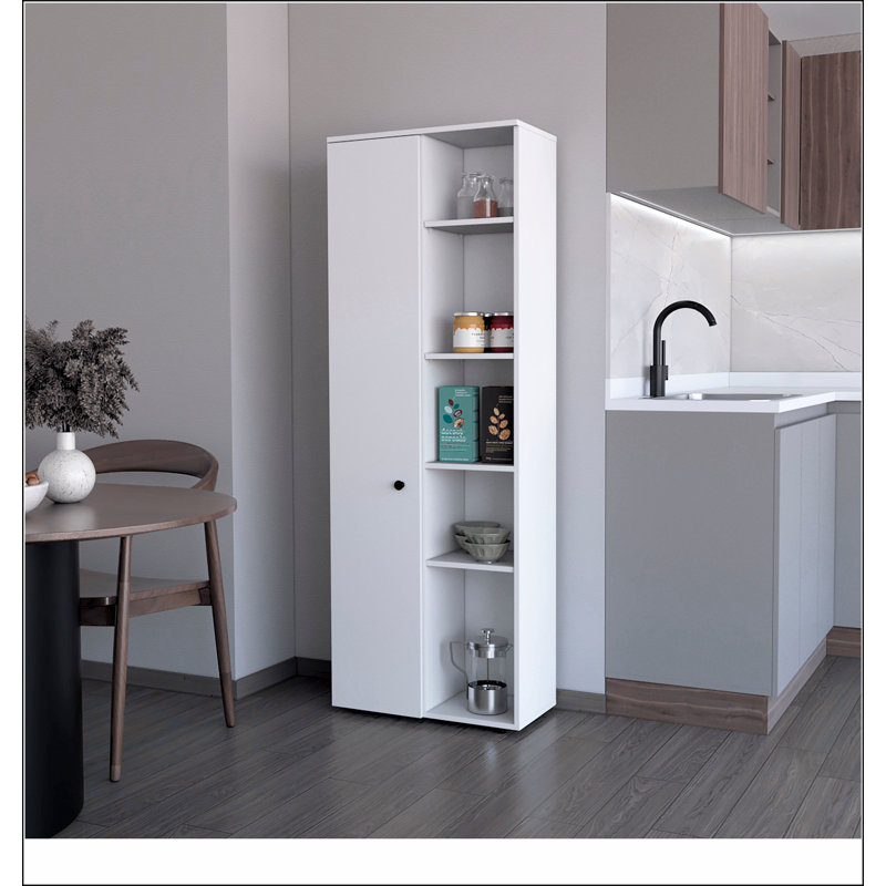 White 1-Door Multistorage Kitchen Pantry, White