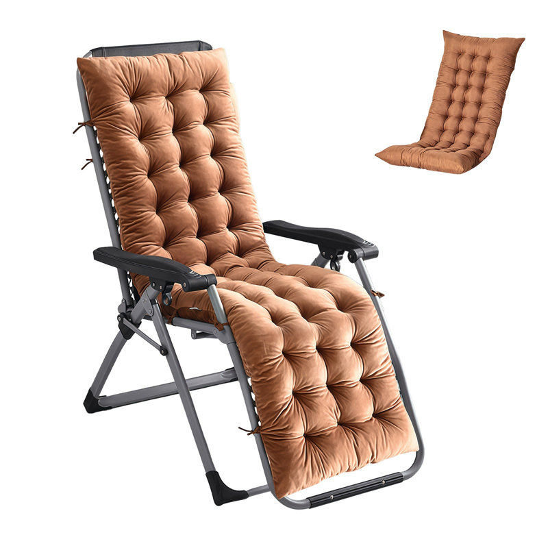 Outdoor 4'' Rocking Chair Chair Pad, Coffee, 63"W x 20"D