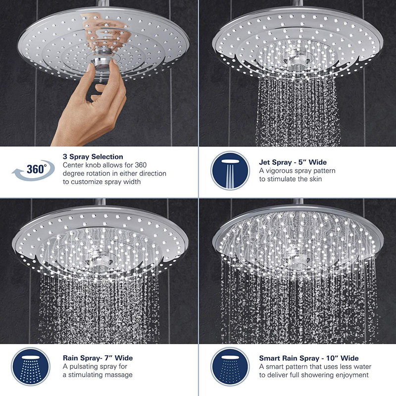 Retro-Fit™ Thermostatic Complete Shower System, Starlight Chrome