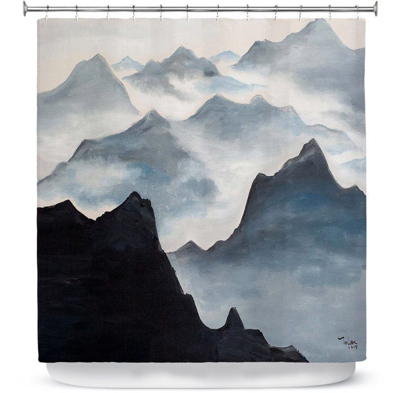 Rideau de douche simple misty montagnes ii