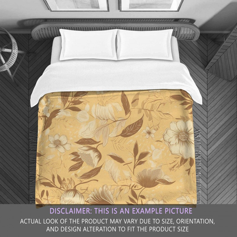 Floral Brown/Yellow Microfiber Comforter, Twin Extra Long Comforter