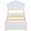 Lit plateforme simple avec tête de lit et lit gigogne simple