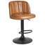 Swivel Upholstered Adjustable Height Counter Stool with Metal Frame-1889737819