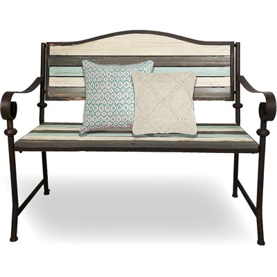 45 Inch Patio Bench, Garden Bench, Porch Bench, Cast Iron Love Seat