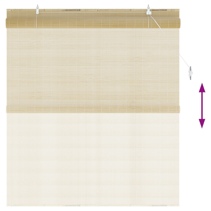 Bamboo Roller shade, Natural, 160 cm W x 160 cm L