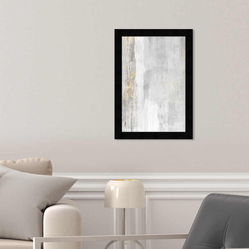 Abat-jour gris abstrait - reproduction de cadre photo, Cadre noir, L 12 po x H 17 po